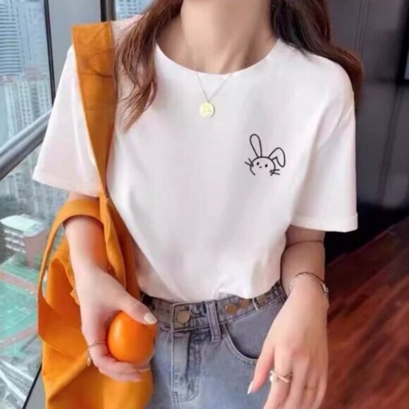 🍋 Printed short-sleeved shirt Retro style Dropped shoulders and sleeves - Picture 1 of 1